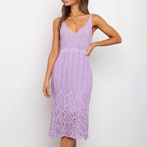 Lavender Knit Midi Dress